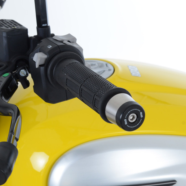 R&G Bar End Sliders for the Ducati Scrambler 1100 '18-, KTM 690 SMR-C '19-, Ducati Diavel 1260 (S) '21-, Diavel V4 '23-, Husqvarna Norden 901 '22- & GASGAS SM700 '22-
